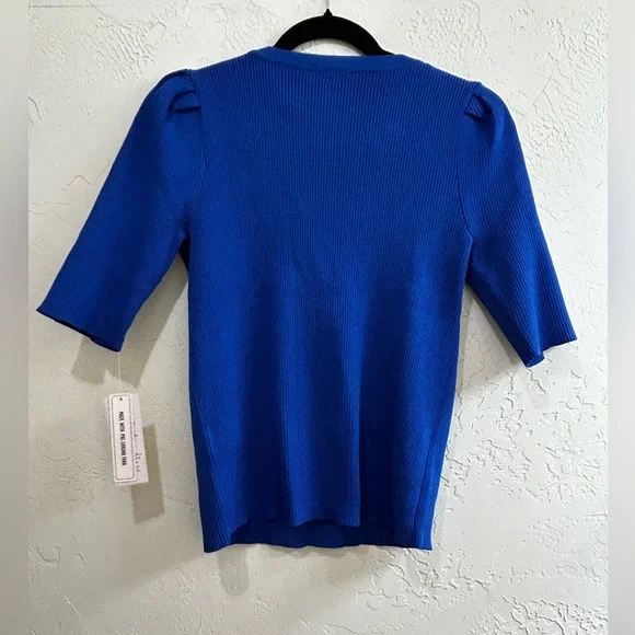 Nanette Lepore Royal Blue Top with Chain Accent - Picture 2 of 7